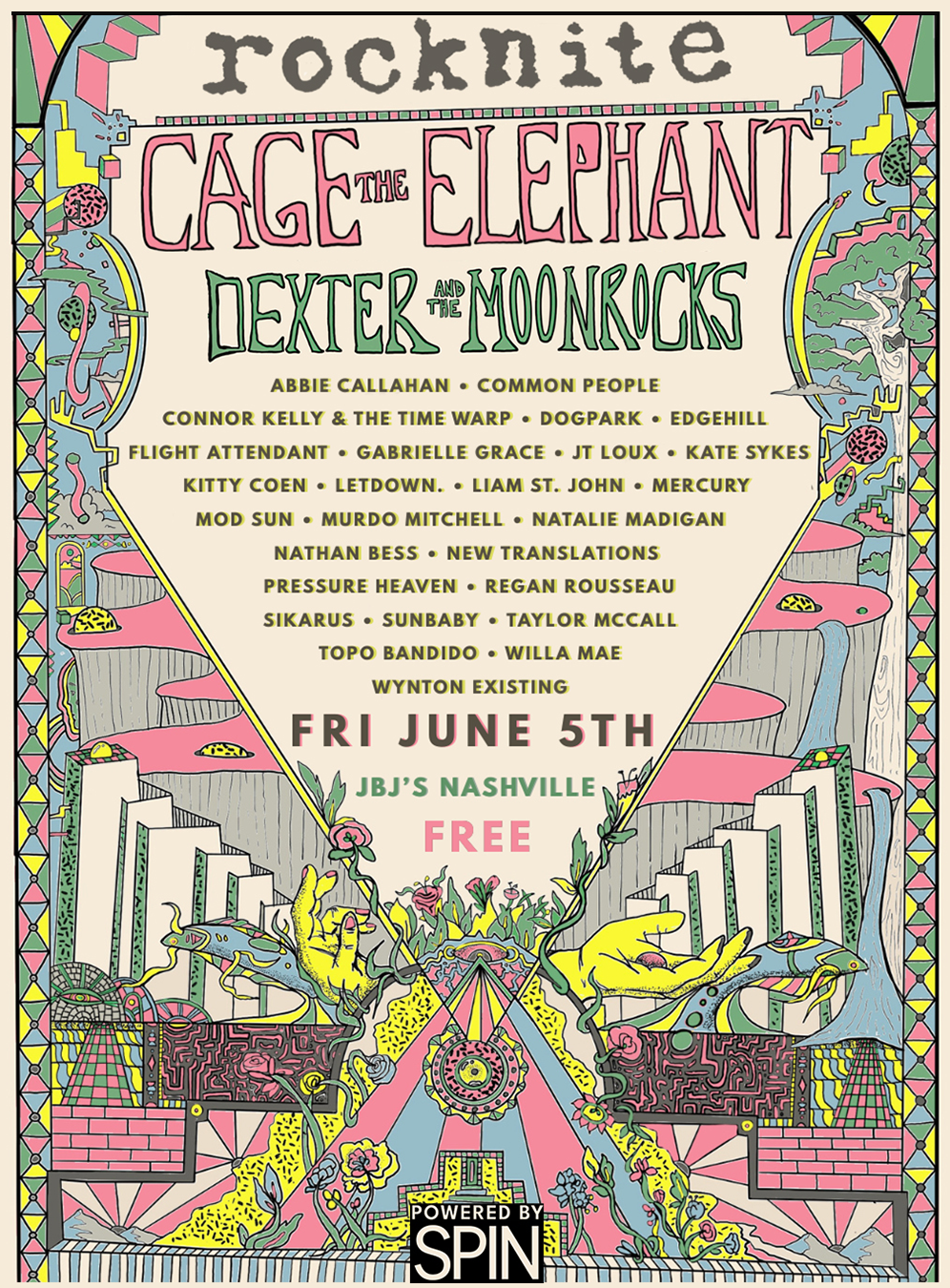 CMA Fest Pop Up 2026 [Unofficial] — Cage The Elephant, Dexter and the Moonrocks, and 26 more — Friday June 5 at JBJ's Nashville, free